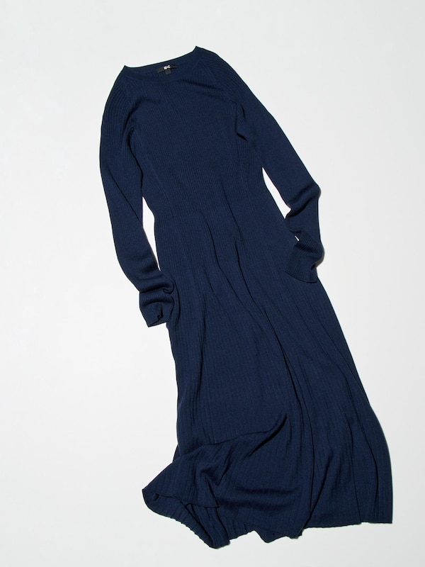 MERINO BLEND RIBBED DRESS