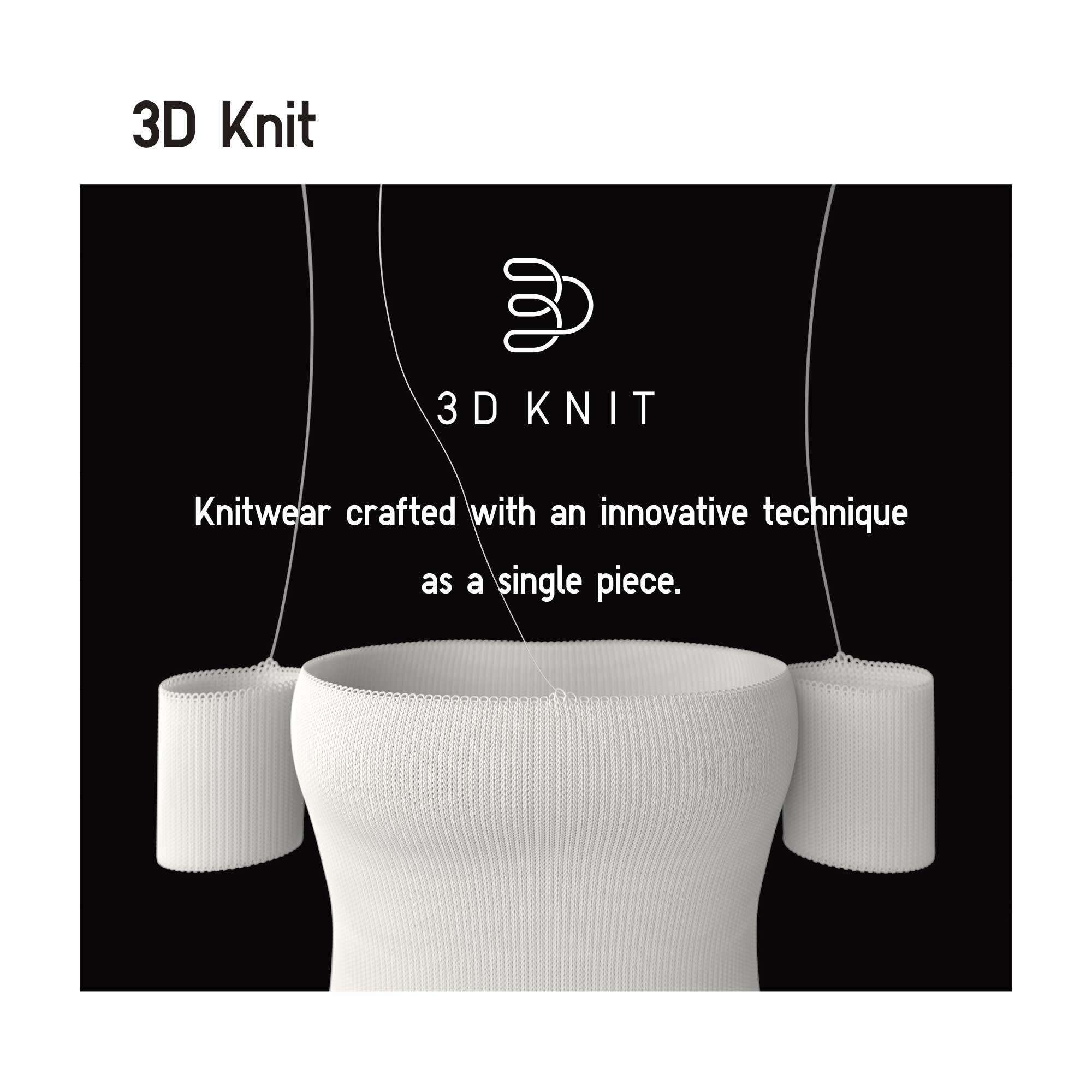 3D KNIT COTTON CREW NECK SWEATER