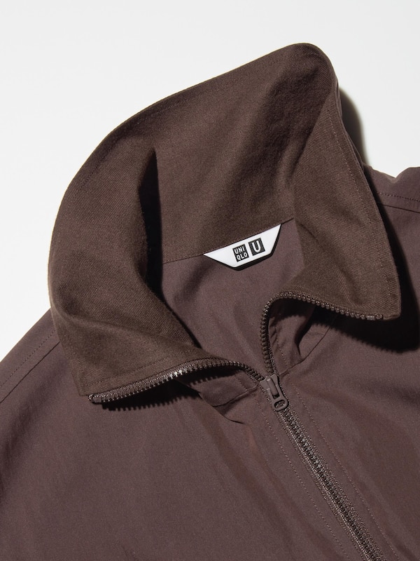COTTON BLEND HALF-ZIP BLOUSE