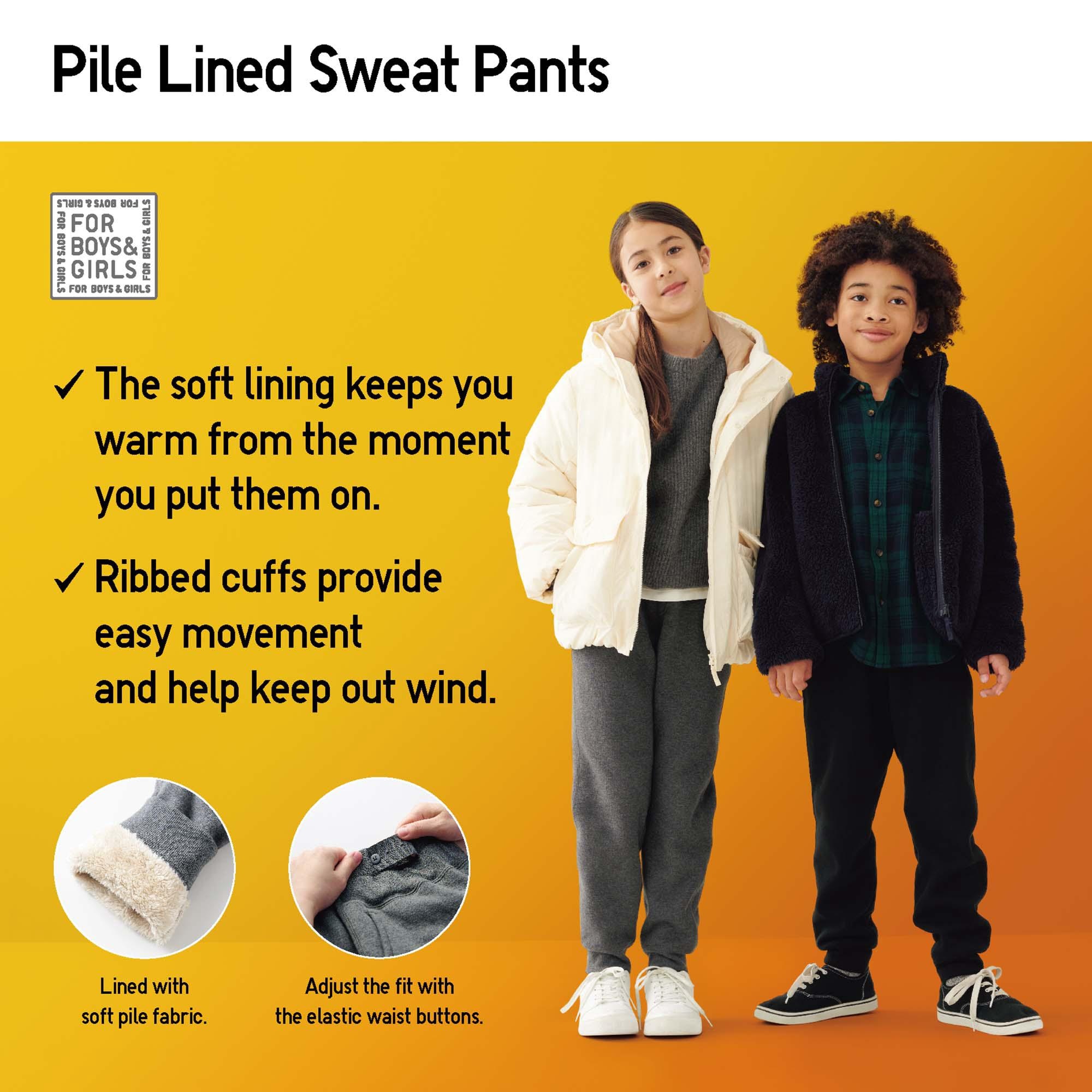 PILE LINED SWEATPANTS