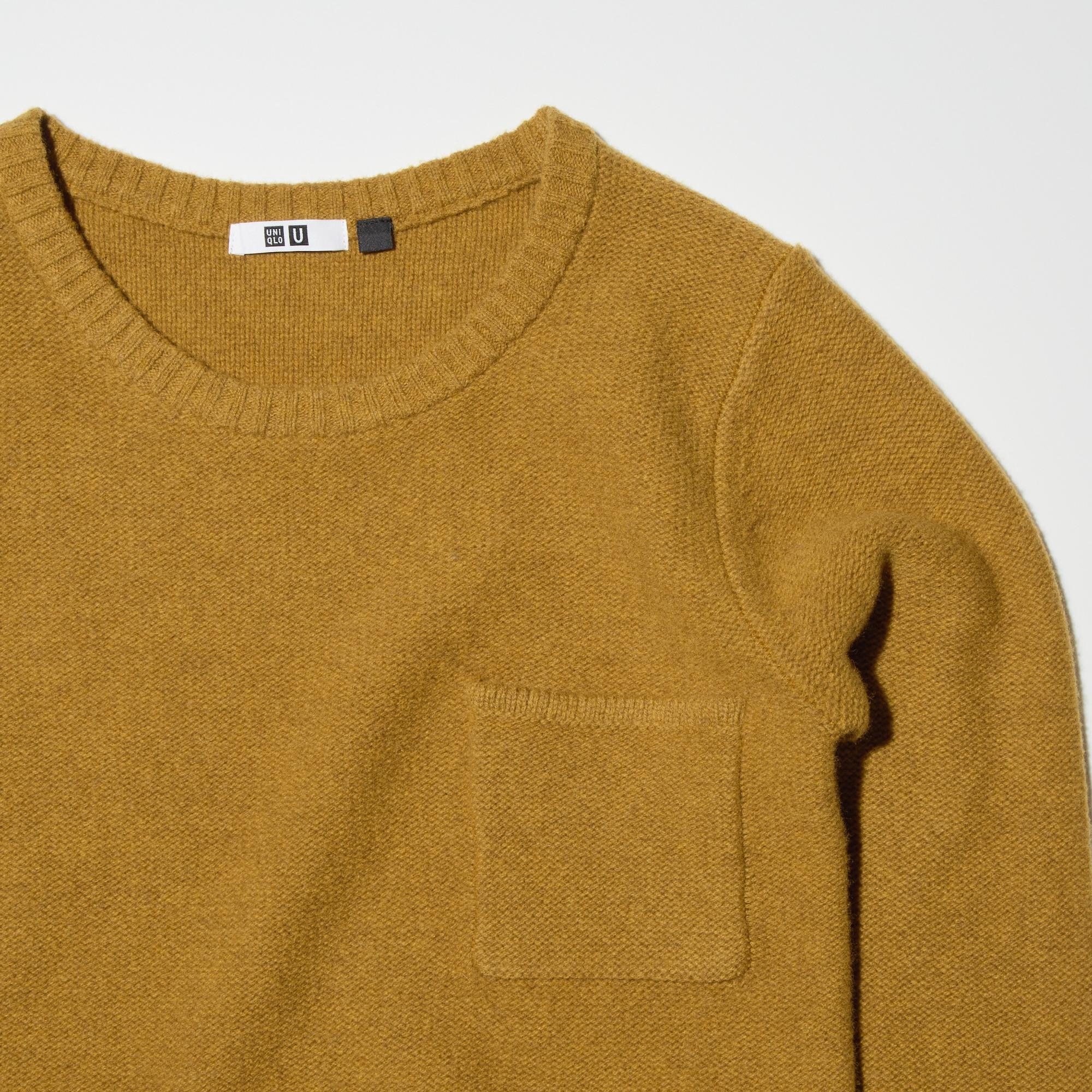 LAMBSWOOL POCKET CREW NECK SWEATER