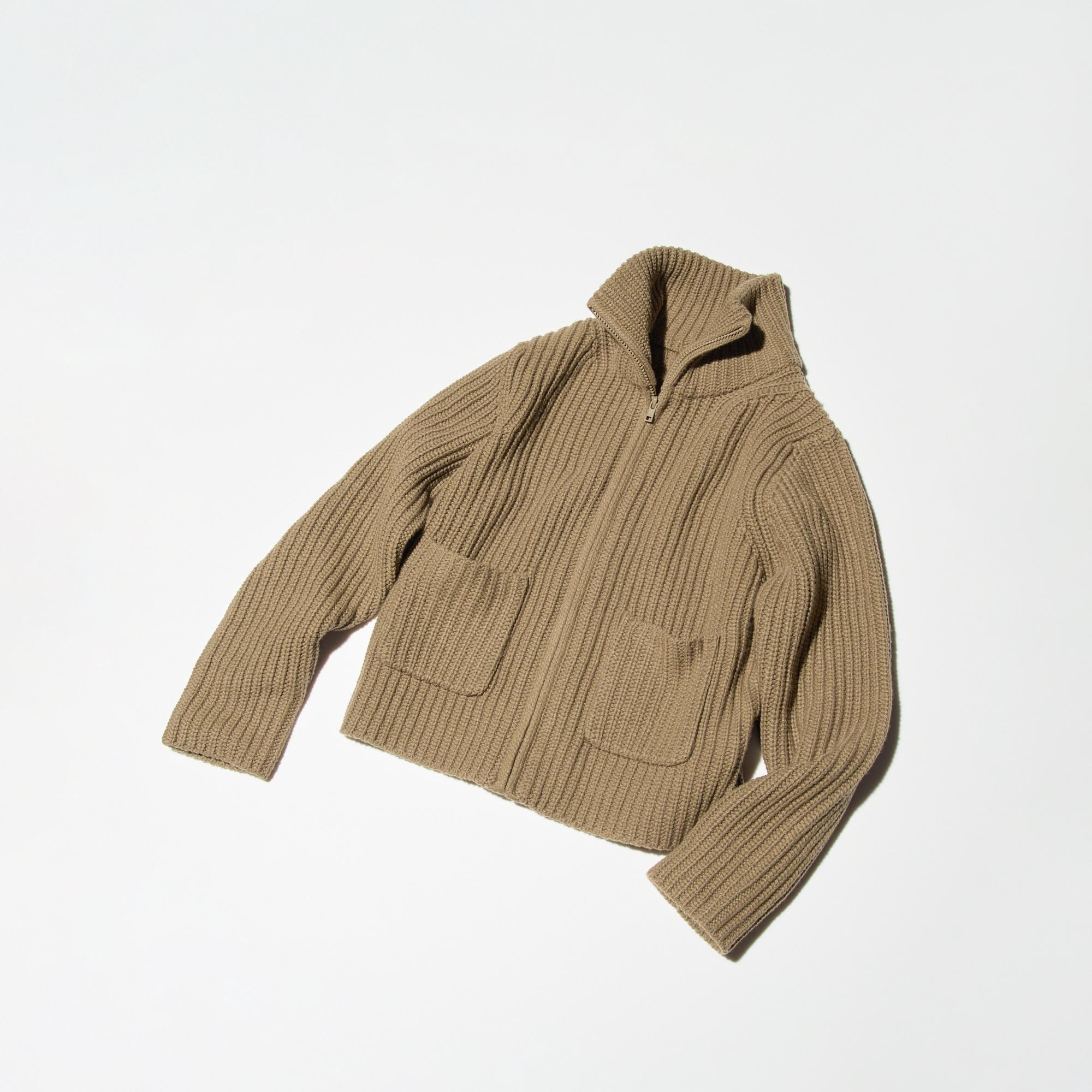 LAMBSWOOL BLEND ZIP-UP JACKET