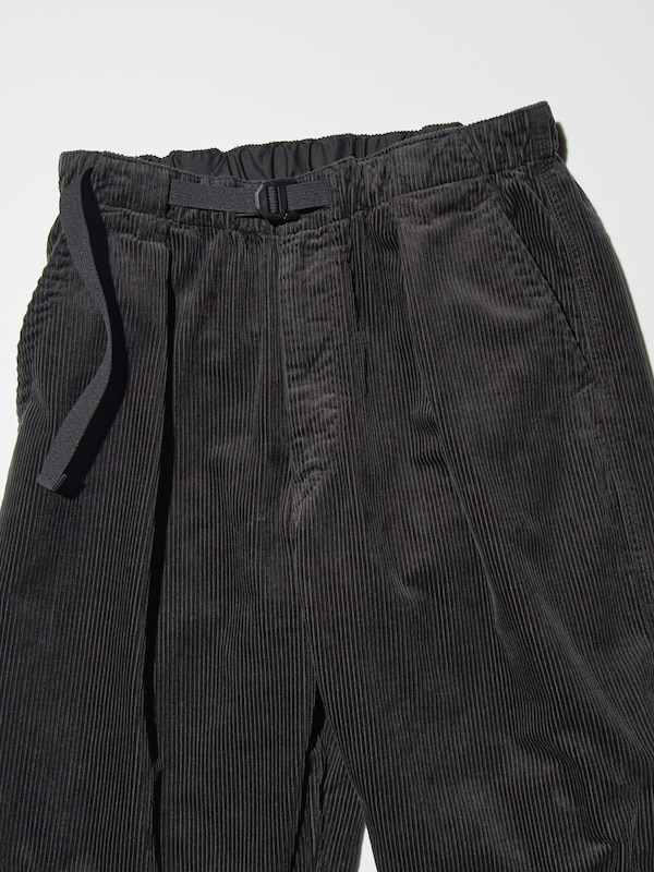 CORDUROY WIDE PLEATED PANTS