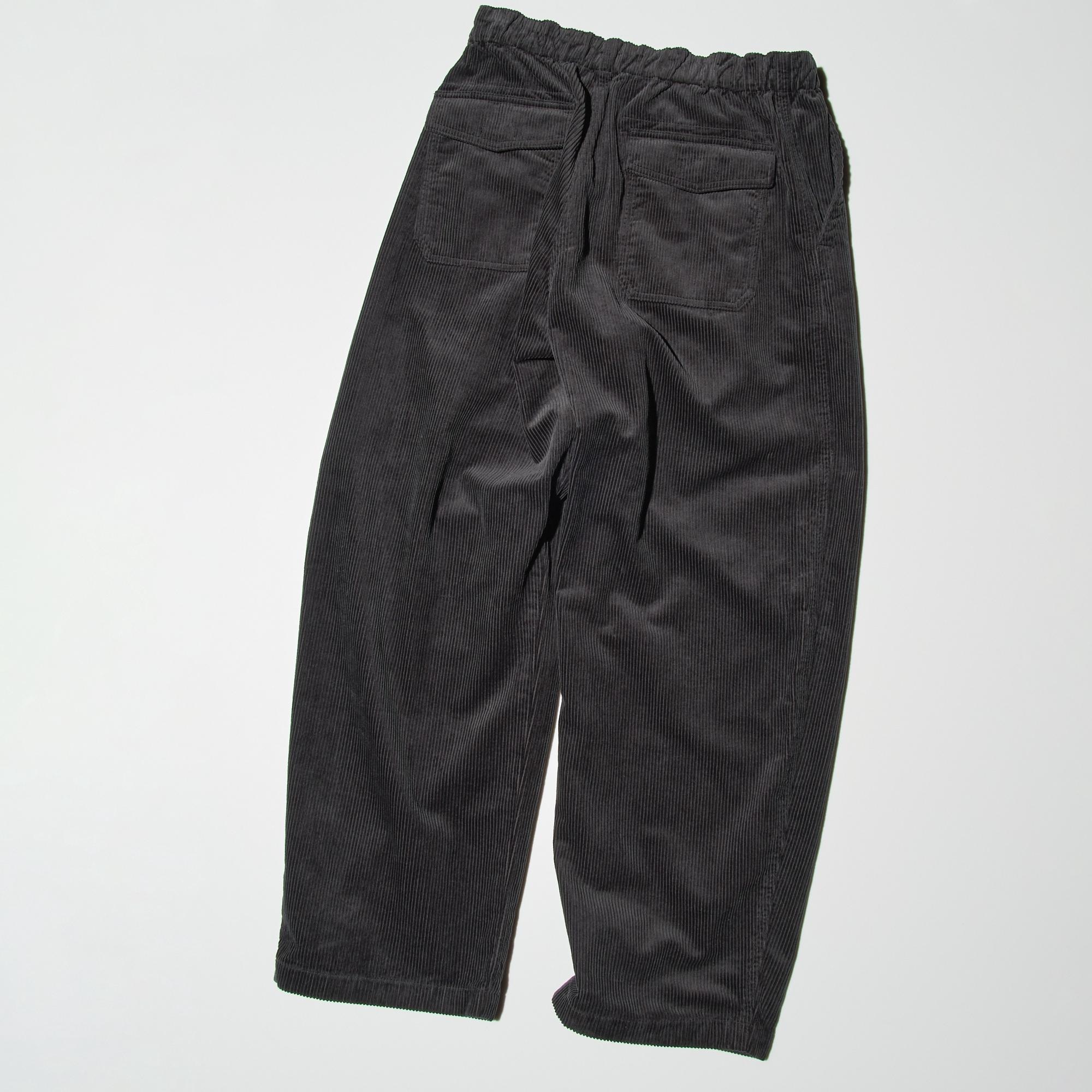 CORDUROY WIDE PLEATED PANTS