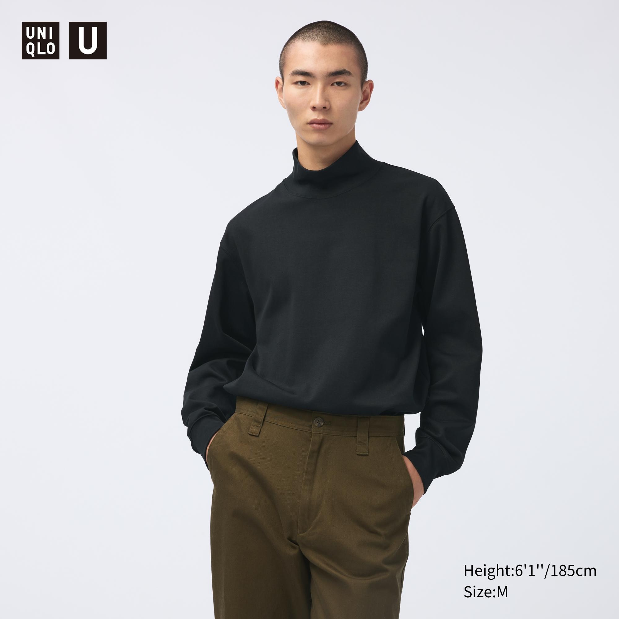 SOFT BRUSHED MOCK NECK T-SHIRT | LONG SLEEVE