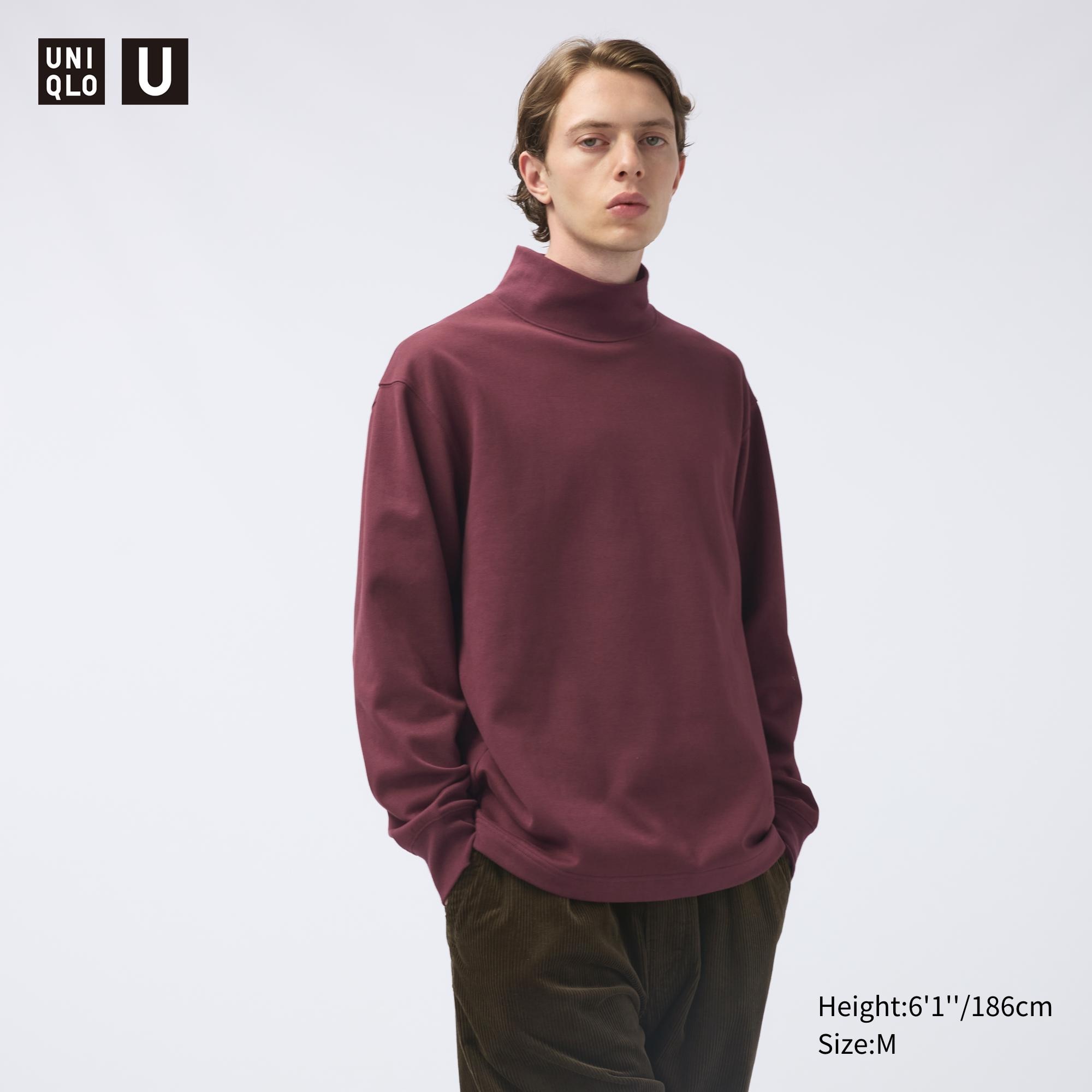 SOFT BRUSHED MOCK NECK T-SHIRT | LONG SLEEVE