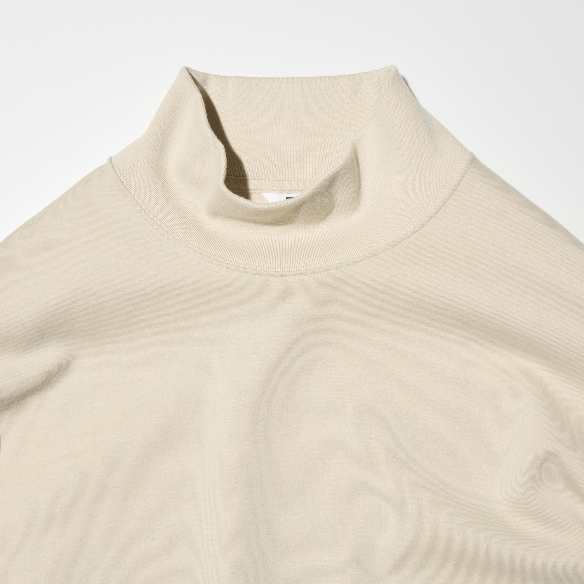 SOFT BRUSHED MOCK NECK T-SHIRT | LONG SLEEVE