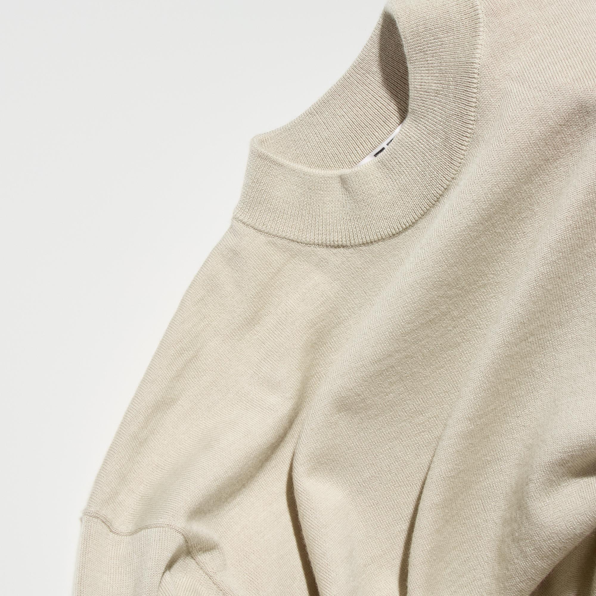 MERINO BLEND MOCK NECK SWEATER