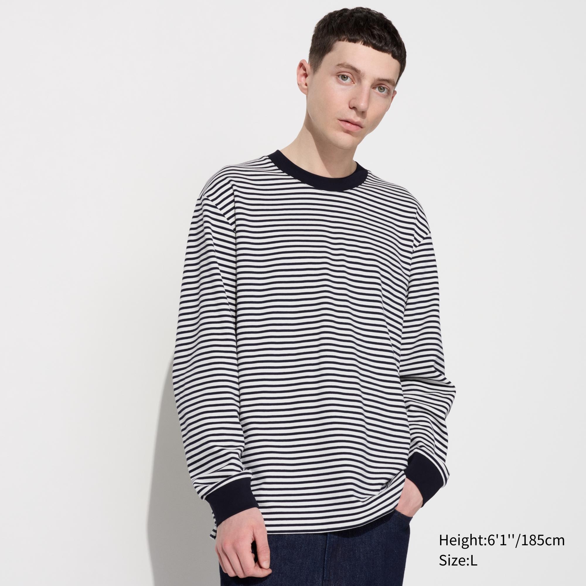 AIRism COTTON STRIPED T-SHIRT | LONG SLEEVE