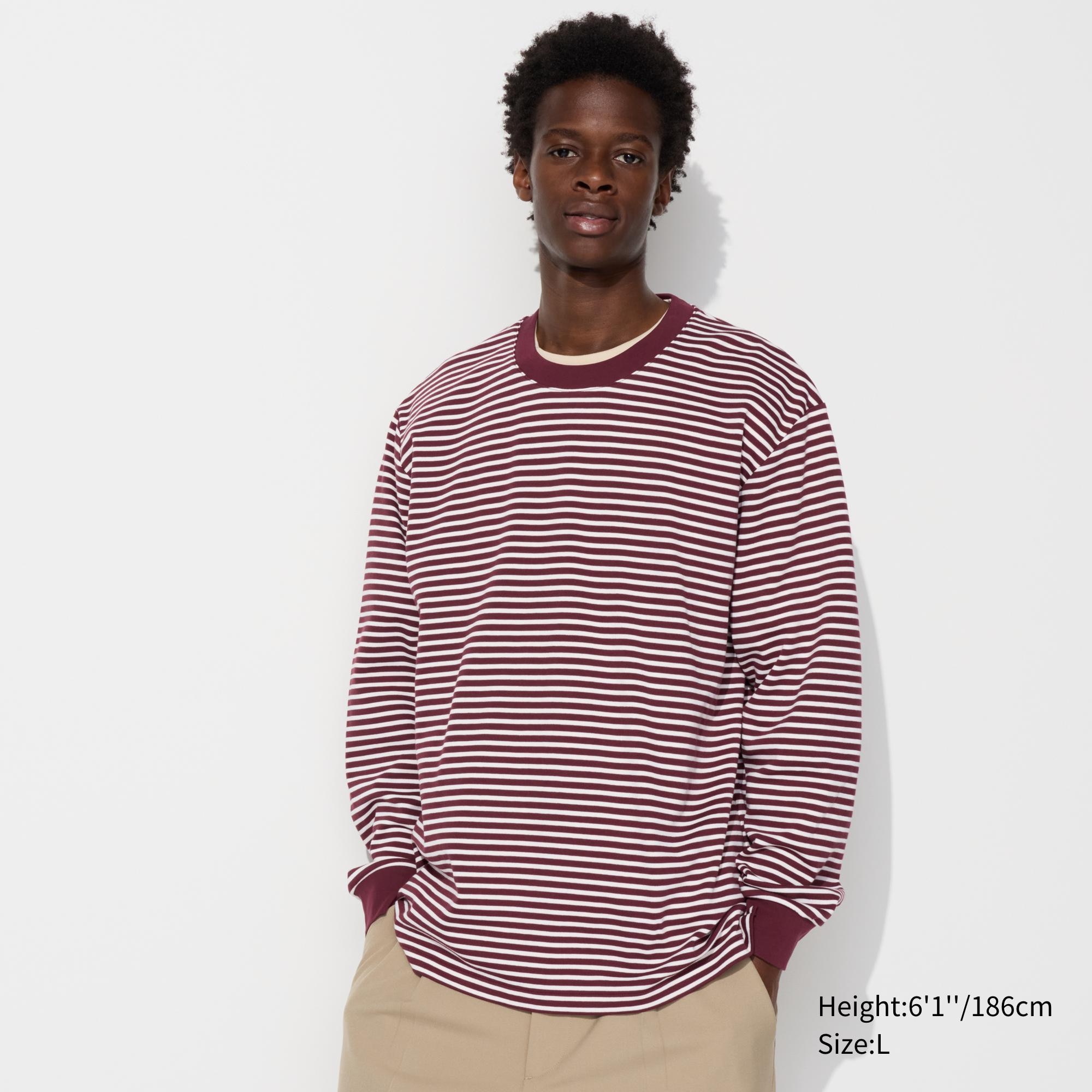 AIRism COTTON STRIPED T-SHIRT | LONG SLEEVE