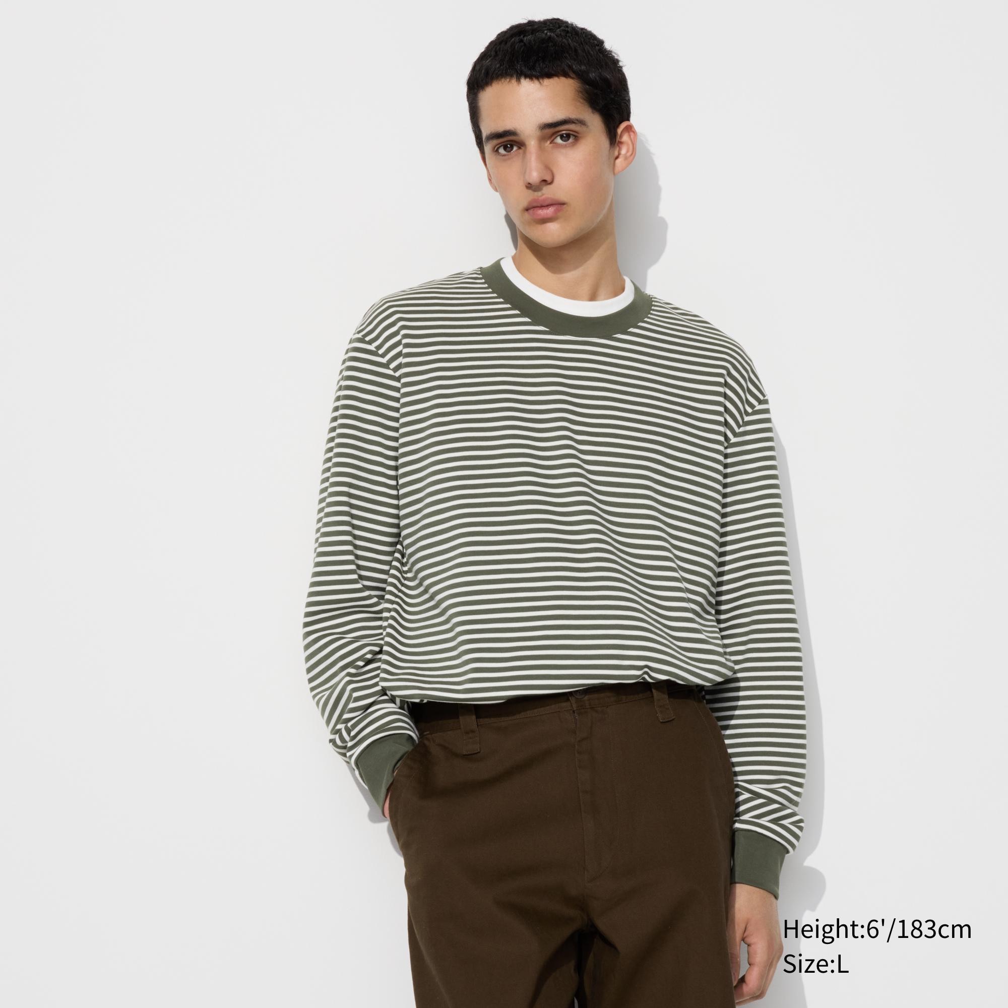 AIRism COTTON STRIPED T-SHIRT | LONG SLEEVE