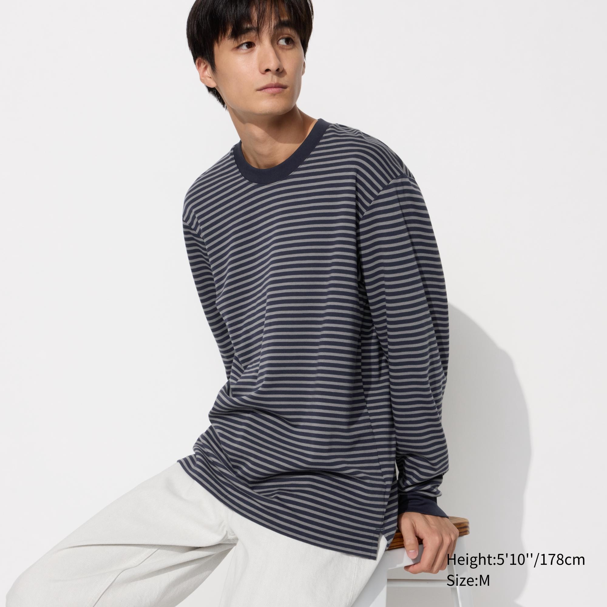 AIRism COTTON STRIPED T-SHIRT | LONG SLEEVE