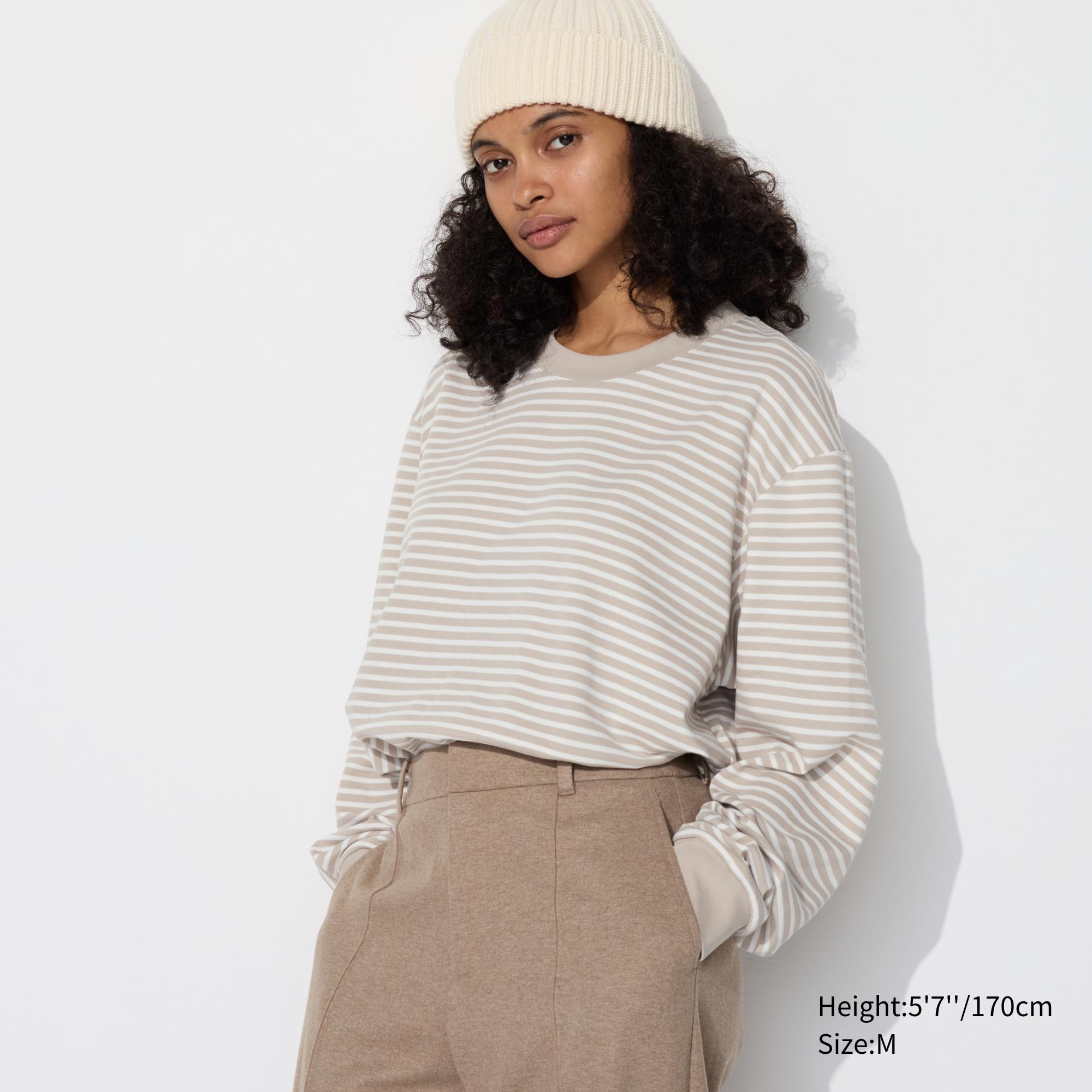 AIRism COTTON STRIPED T-SHIRT | LONG SLEEVE