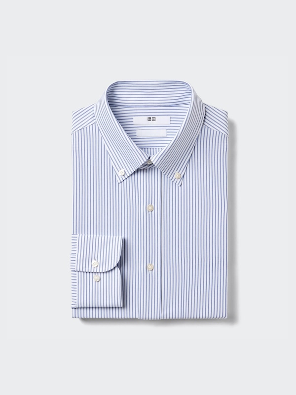 CHEMISE CINTRÉE SUPER-INFROISSABLE EN JERSEY | COL BOUTONNÉ
