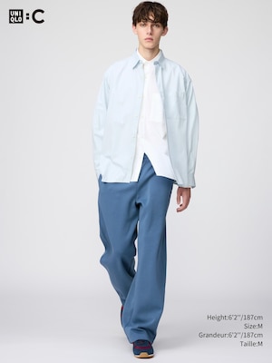 Pantalon ample en coton ouaté | long