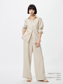 PANTALON EN MÉLANGE LIN À ENFILER