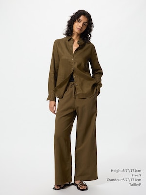 PANTALON À ENFILER EN MÉLANGE LIN