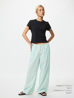 LINEN BLEND EASY PANTS