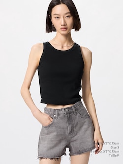 RIBBED CROPPED BRA SLEEVELESS TOP