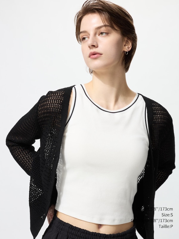 RIBBED CROPPED BRA SLEEVELESS TOP