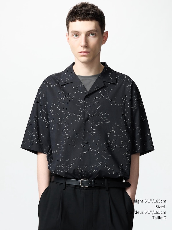 MODAL COTTON OPEN COLLAR SHIRT