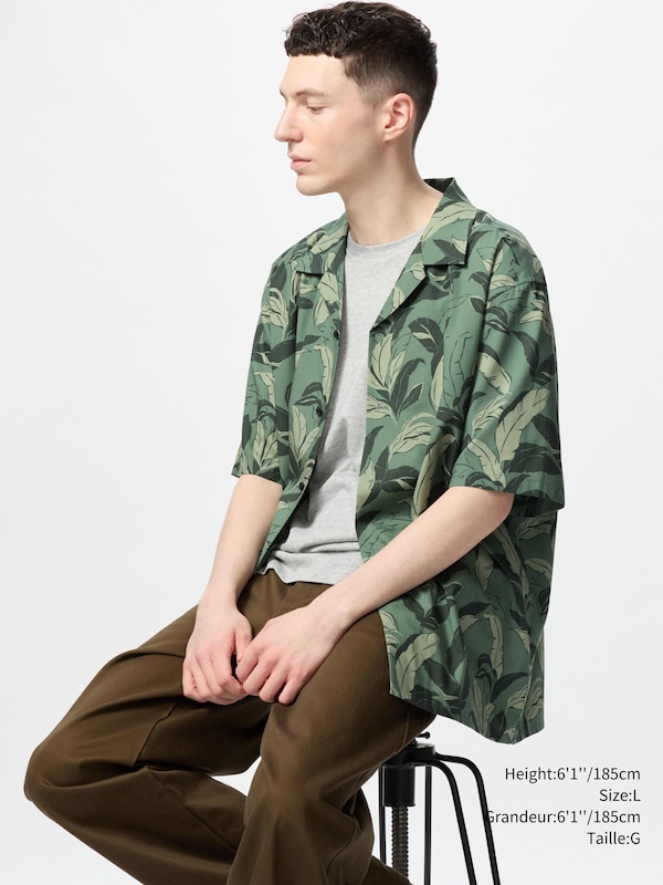 MODAL COTTON OPEN COLLAR SHIRT