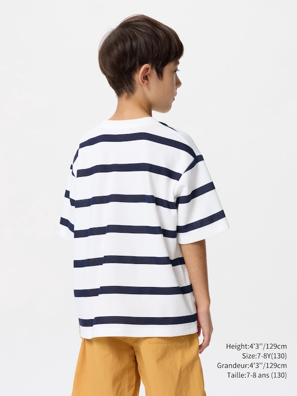 AIRism COTTON STRIPED CREW NECK T-SHIRT