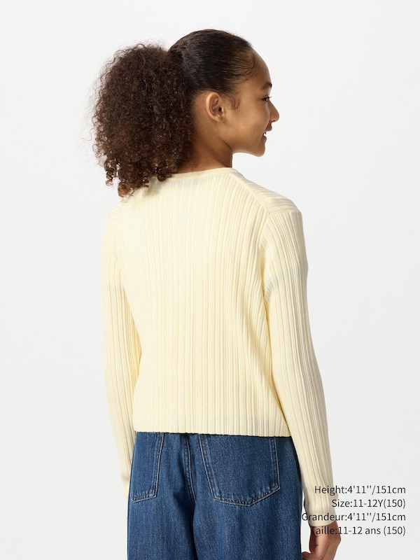 WASHABLE KNITTED RIBBED CARDIGAN