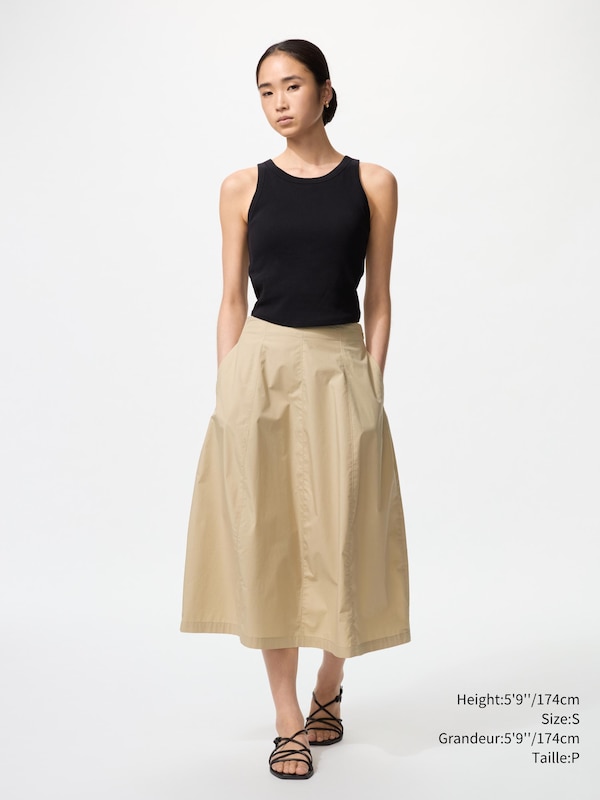 COTTON BLEND COCOON SKIRT