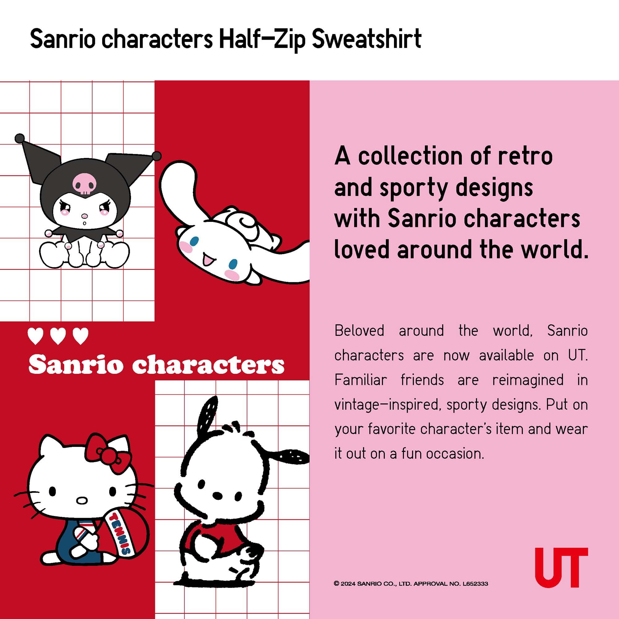 SANRIO HALF-ZIP PULLOVER SWEATSHIRT