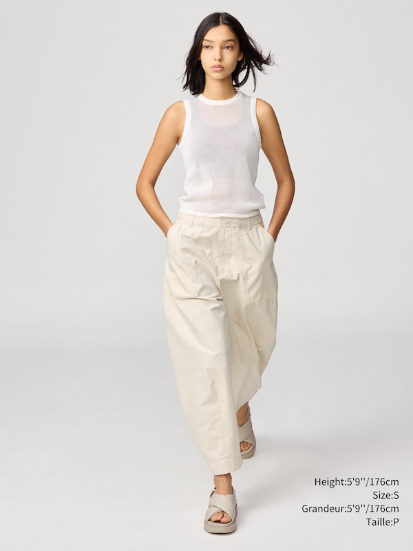 MESH CREW NECK SWEATER | SLEEVELESS