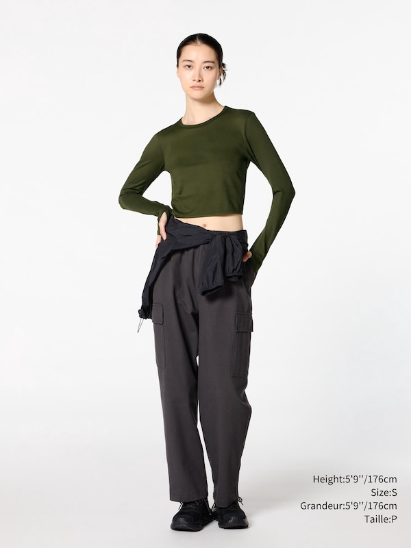 EXTRA STRETCH AIRism CROPPED T-SHIRT | LONG SLEEVE