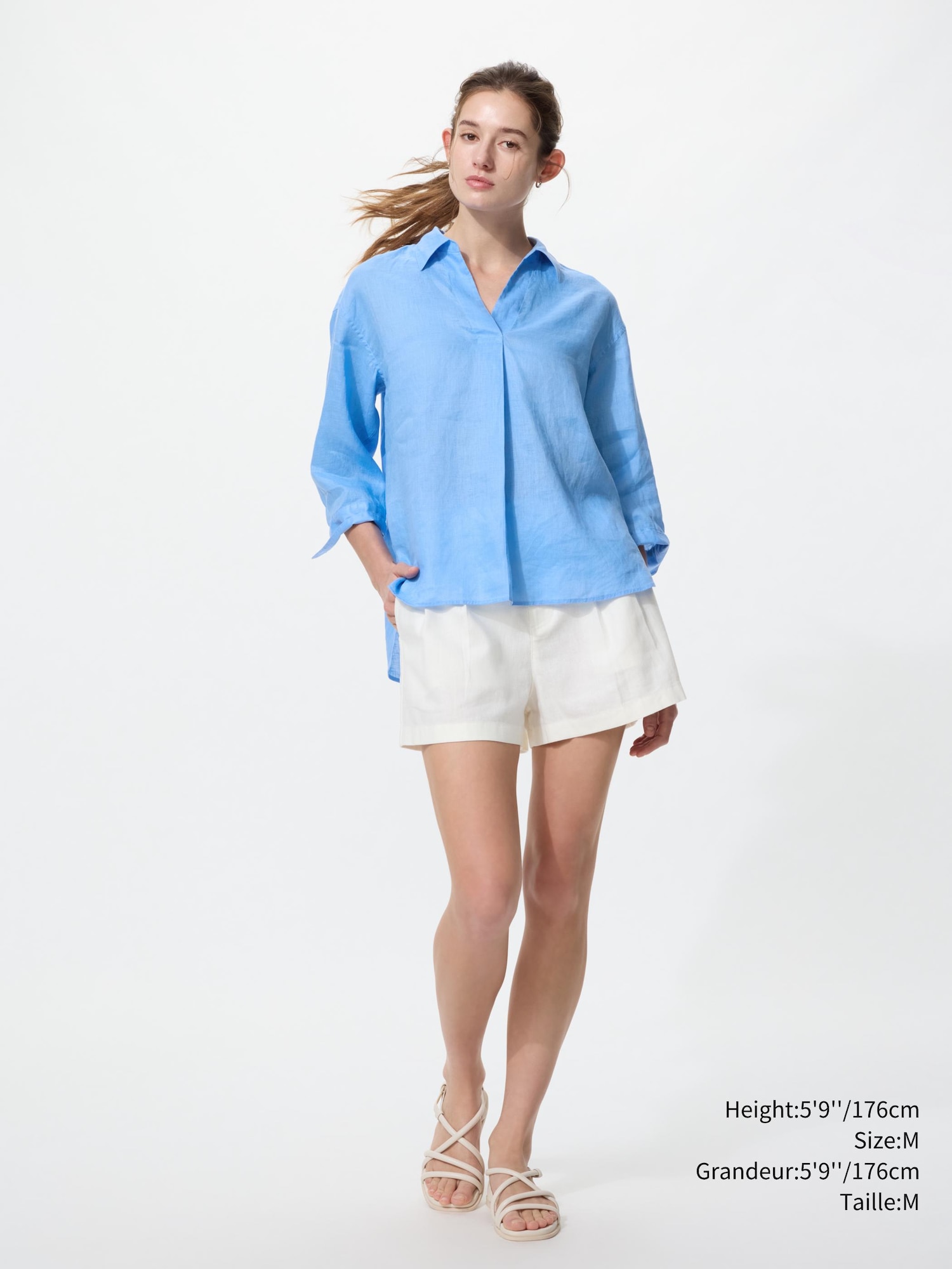Women's Premium Linen Skipper Collar Shirt | UNIQLO CA