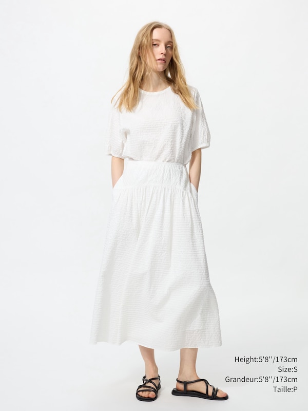 SEERSUCKER VOLUME BLOUSE