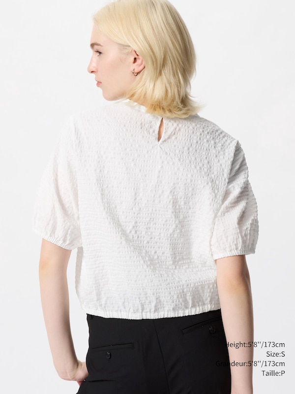 SEERSUCKER VOLUME BLOUSE
