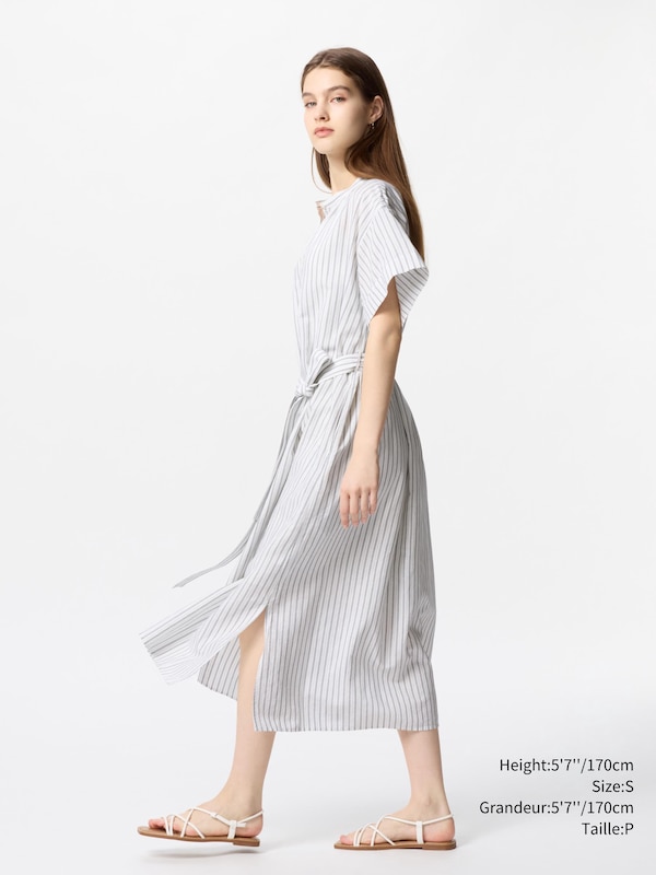 LINEN BLEND RELAXED DRESS