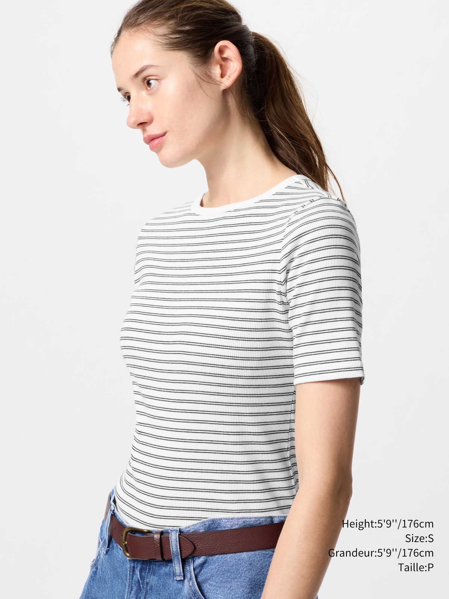 Haut Femme Col Bateau Côtelé Marks - Manches Longues, Coupe Slim, Coton/polyester - Tailles 6 à 24