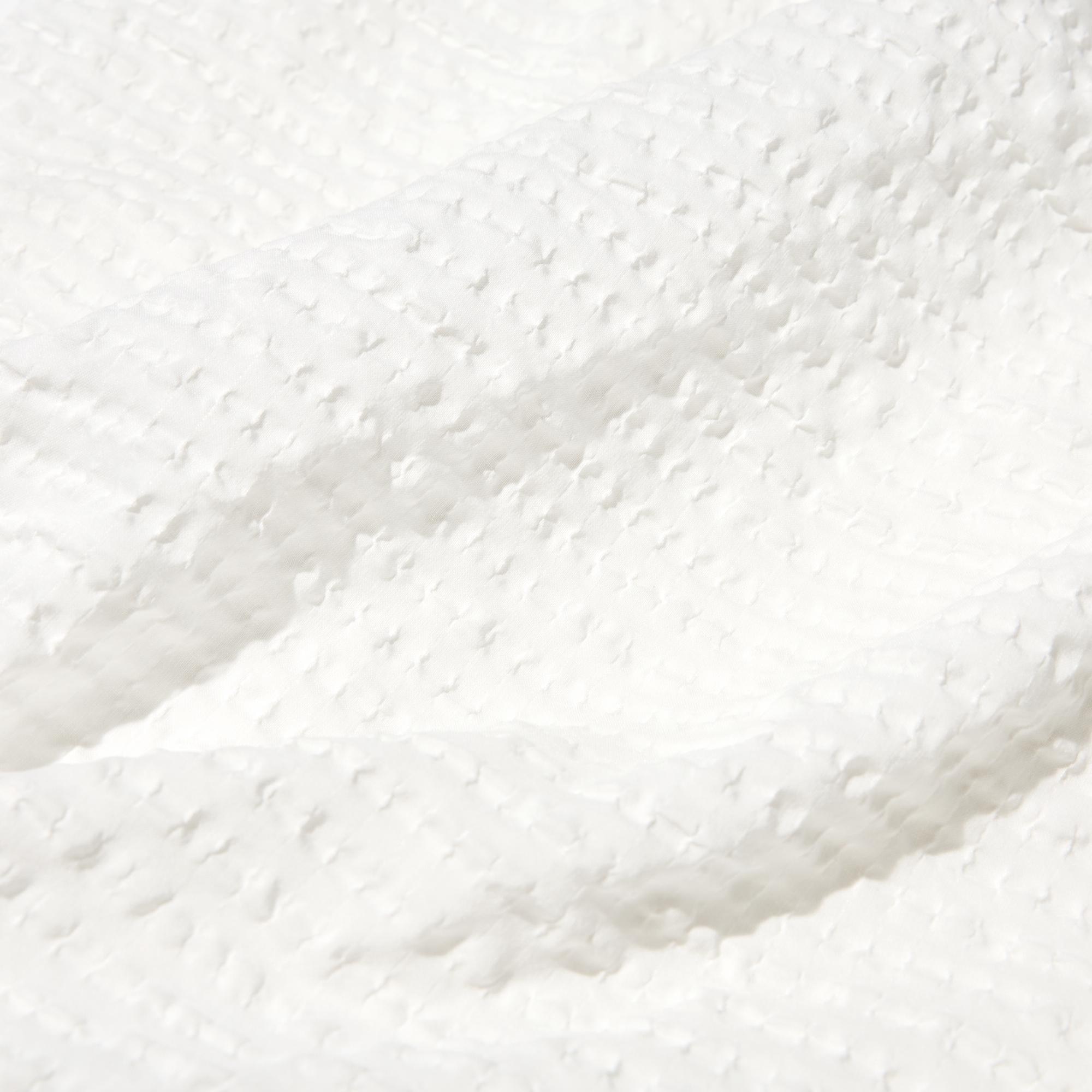 Textured, non-clingy seersucker fabric.