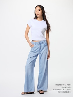 DRAPEY WIDE FLARE JEANS