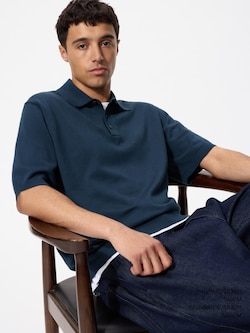 WASHABLE KNITTED POLO SWEATER