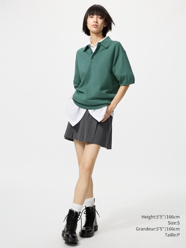 WASHABLE KNITTED POLO SWEATER
