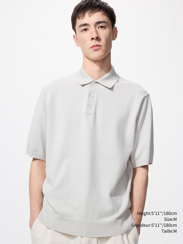WASHABLE KNITTED POLO SWEATER
