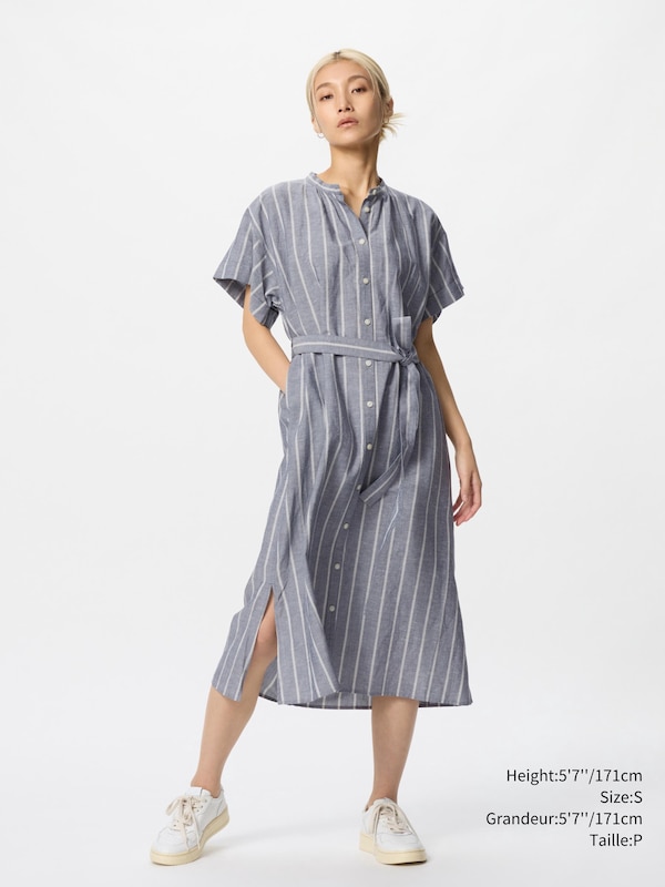 LINEN BLEND RELAXED DRESS