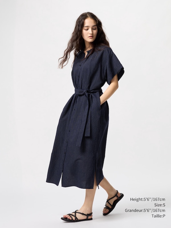 ROBE DÉCONTRACTÉE EN MÉLANGE LIN