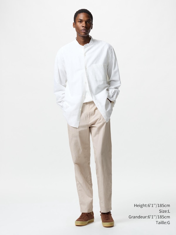 LINEN BLEND RELAXED PANTS