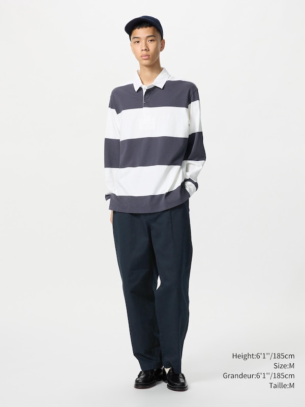 OVERSIZED STRIPED RUGGER POLO SHIRT