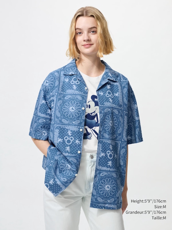 DISNEY IN BLUE COTTON LINEN SHIRT