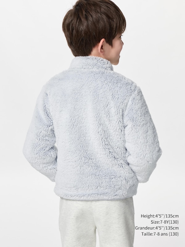 VESTE EN POLAIRE DUVETEUX ZIP INTÉGRAL