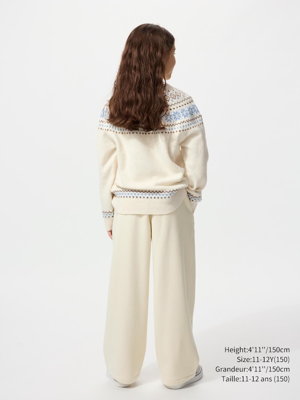 PILE LINED SWEAT WIDE PANTS