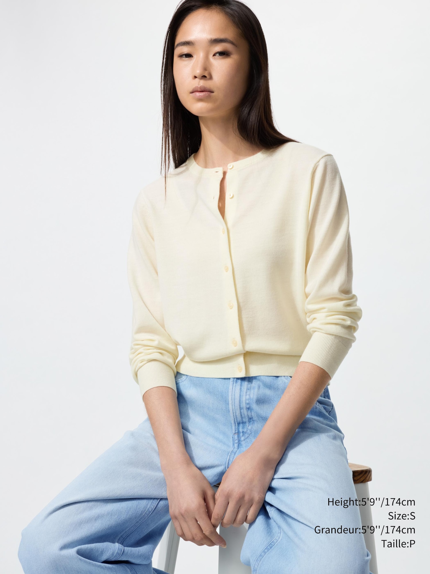 MERINO CREW NECK CARDIGAN
